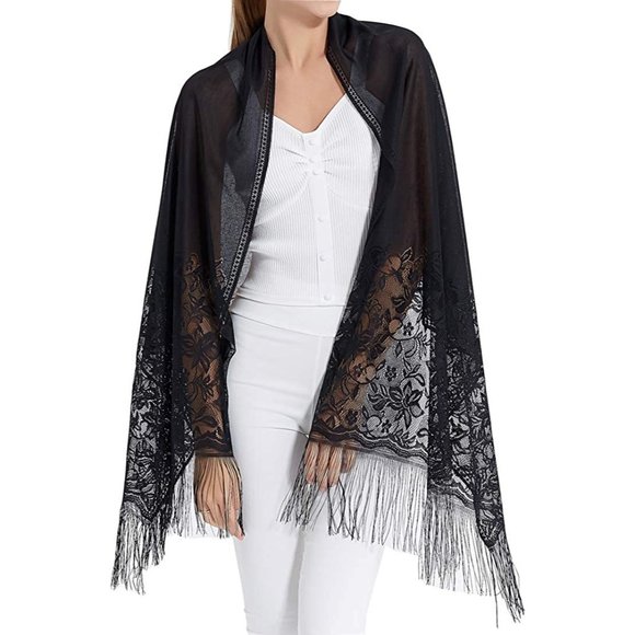 Girls Shawls and Wraps for Evening Dresses Scarfs Pashmina Wedding Formal Shawl - Picture 1 of 7